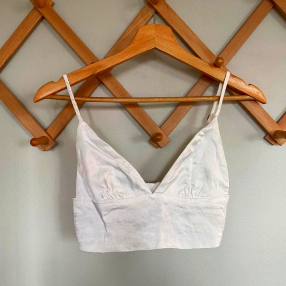 Zara Crop Top Elegant White/ Ivory Women's Size XS